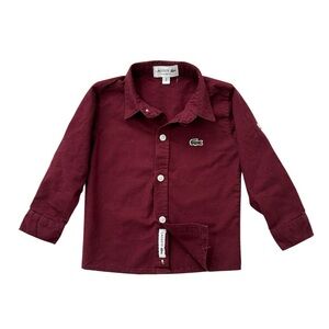 Lacoste Kids Dark Red Button Down Shirt